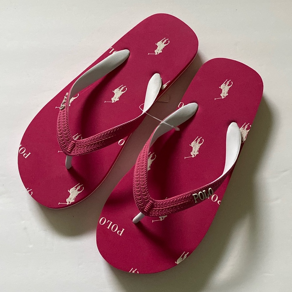 POLO RALPH LAUREN pink flip flops